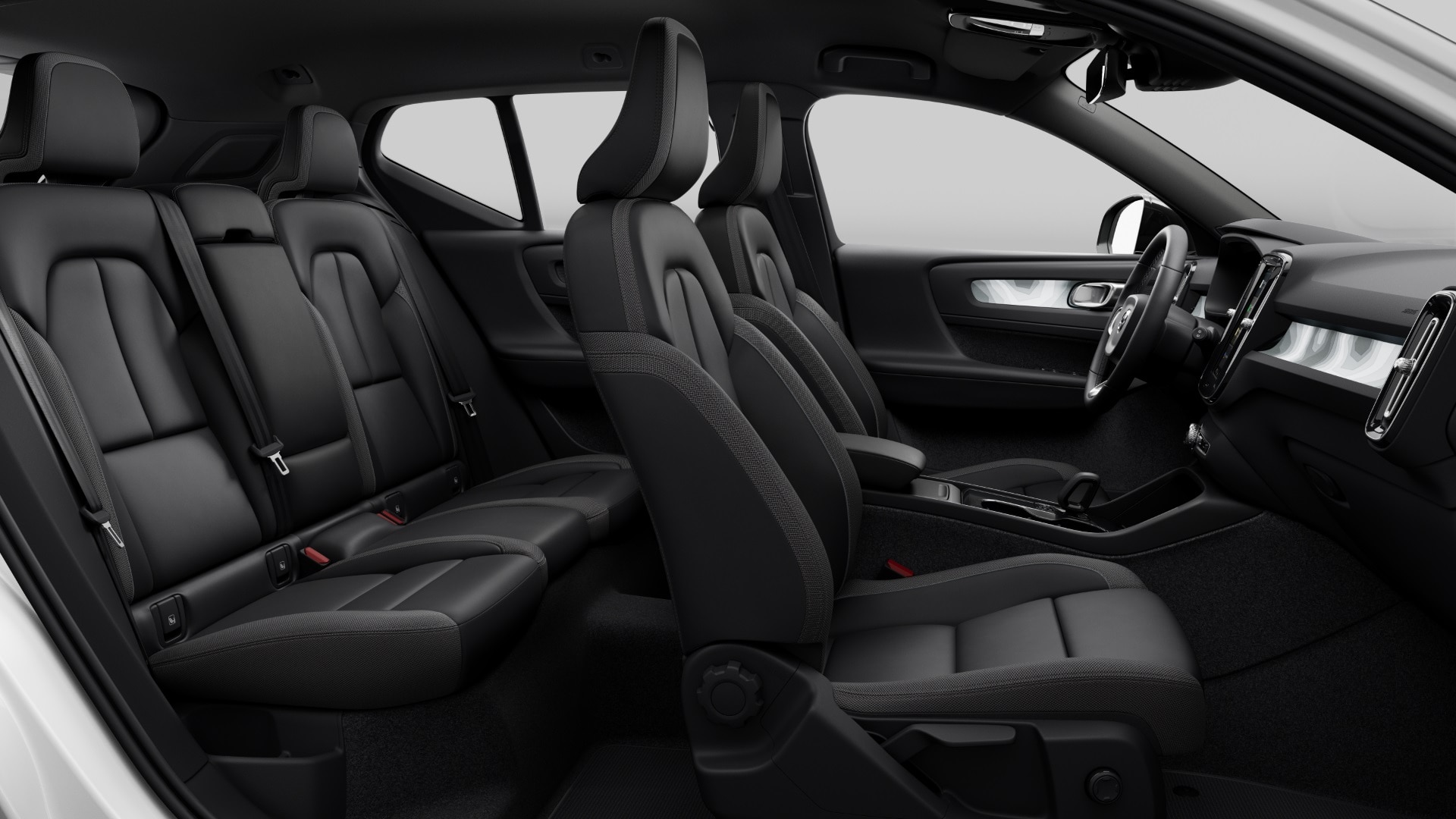 Elektrisch Volvo XC40 Recharge Pure electric Charcoal Fusion Microtech/textiel in Charcoal interieur